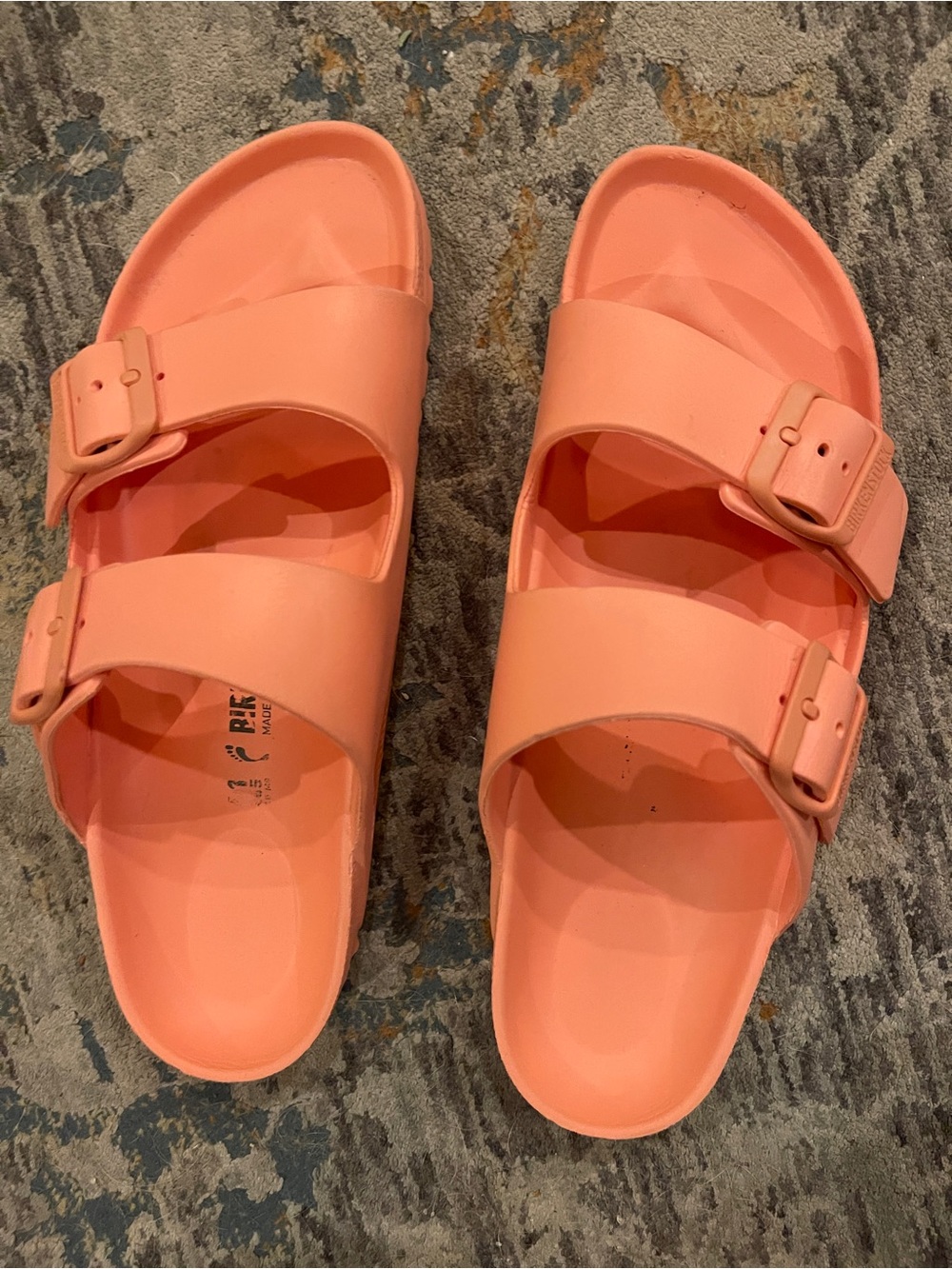 Birkenstock Arizona Coral Double Strap Slide Sandals Size 41